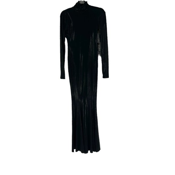NWT Norma Kamali Long Sleeve Turtle Fishtail Coated Gown - Picture 2 of 8